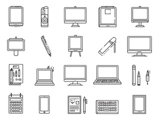 Whiteboard learning education linear illustration element