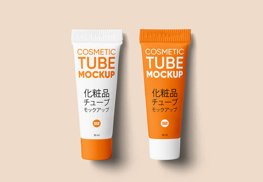 Lying Tiny Cosmetic Tube Mockups