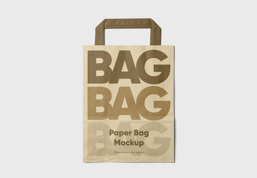 Lying Small Paper Bag Mockup