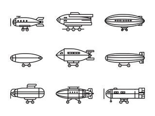 Zeppelin ultra minimalist 2D line art