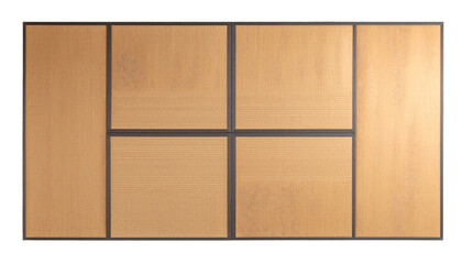 top view of tatami japanese traditional room mat isolated on white