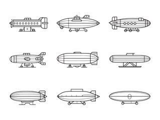 Zeppelin ultra minimalist 2D outline design