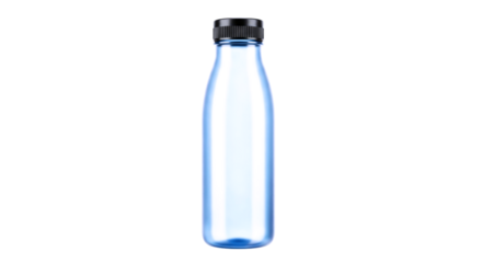 sleek blue plastic bottle mockup perfect for branding, refreshing designs, and summer beverage ads, isolated on transparent background