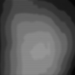 A scan line screen display with ghost glitch abstract background in monochrome black and white