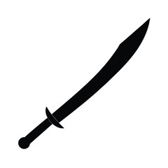 Chinese Sword Silhouette Vector Icon