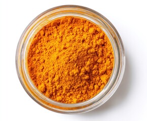 Turmeric powder in a clear jar