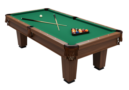 Classic Pool Table A Game Room Essential for Entertainment and Recreation isolated on transparent background