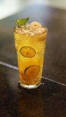 Jasmine tea with lychee and aloe vera at a cafe