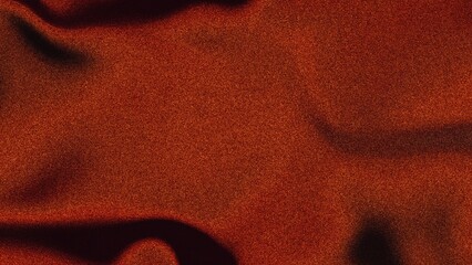 Abstract dark orange and red gradient with grainy texture and fluid folds
