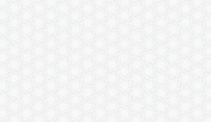 Subtle geometric pattern featuring interlocking hexagons and lines in a light, almost white, color scheme, creating a delicate and repeating design.