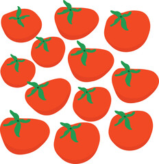 Tomato Fruit Vector, Colorful Healthy Food. Wallpaper, Poster, Banner.