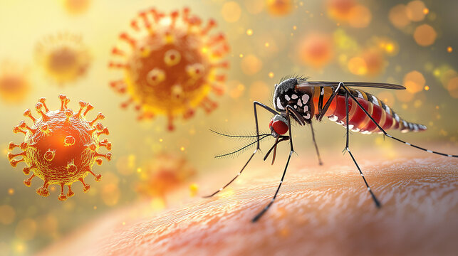 &ldquo;Aedes Aegypti Mosquito with DHF Vaccine Vial &ndash; Medical Science Research, Tropical Disease and Laboratory Testing Concept&rdquo;