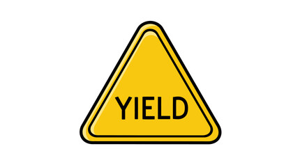 Obraz premium Yellow Yield Sign with Black Border and Lettering