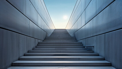 Obraz premium Stairs from underground upward showing escape, ambition and new opportunity