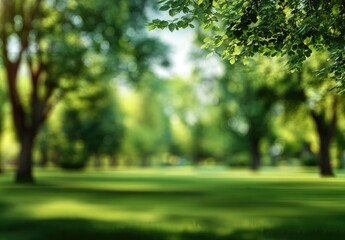 Lush parkland in soft focus