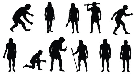 Obraz premium evolutionary stages depicted through human silhouettes showing progress