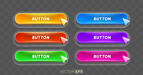 Obraz premium Click here button set, link mouse click, color set. Vector illustration 