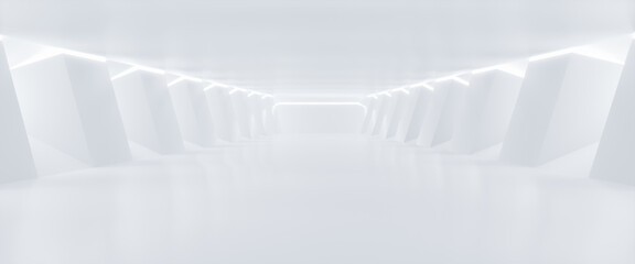 Abstract Futuristic empty floor and room Sci-Fi Corridor With light for showcase,room,interior,display products.Modern Future cement floor and wall background technology interior concept.3d render