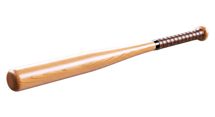 Naklejka premium powerful wooden baseball bat 3d model for sports games, action scenes, and intense visuals, isolated on transparent background