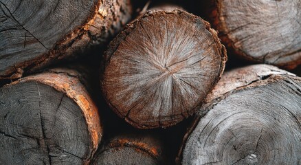 Close-up view of stacked tree trunks (2)