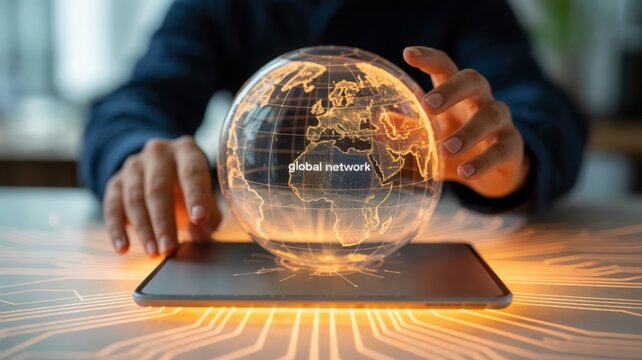 Global Network Visualization on Tablet with Earth Globe