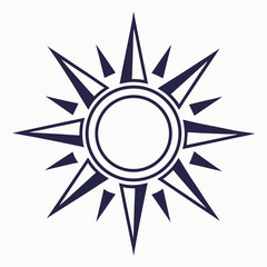 Vector art of compass rose, a navigational instrument used to show direction relative to cardinal