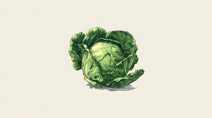 Intricately Illustrated Brussels Sprout Vector on White Background for Contemporary Design Elements