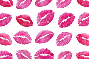 Watercolor kiss prints pattern