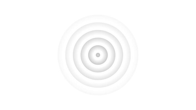 Animation of circular electric wave spreading with transparent channel. Radio Waves in Circle Form, Radio wave signal animated on a white background.