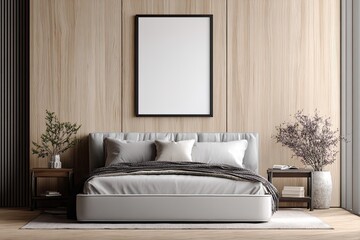 Modern bedroom interior mock-up
