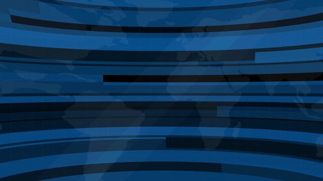 News studio. Newsroom Background for News Broadcasts. Blurred of studio at TV station .Blurred of studio at TV station. News channel design. World map animation for news bulletin HD video