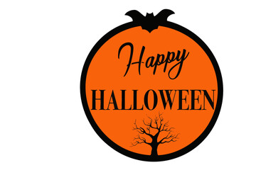 Vector illustration of Happy Halloween text in a spooky festive design, holiday typography for seasonal decoration, posters, and greeting cards