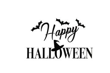 Vector illustration of Happy Halloween text in a spooky festive design, holiday typography for seasonal decoration, posters, and greeting cards