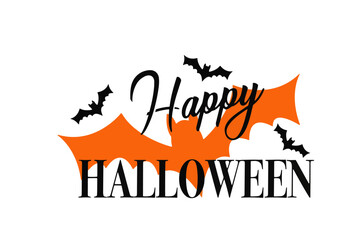 Vector illustration of Happy Halloween text in a spooky festive design, holiday typography for seasonal decoration, posters, and greeting cards