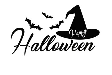 Fototapeta premium Vector illustration of Happy Halloween text in a spooky festive design, holiday typography for seasonal decoration, posters, and greeting cards
