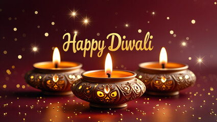 diwali background with clay lamp