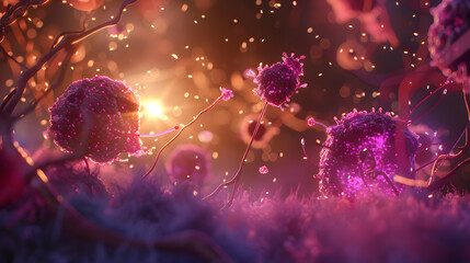 illustration of cancer cell division