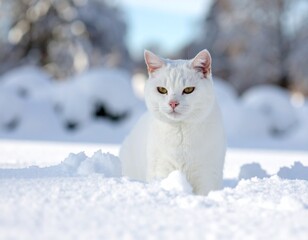cat in snow