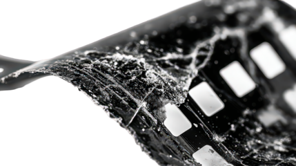 Abstract Water Flowing Over Black Surface