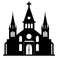 Gothic Cathedral a simple vector clean black silhouette design white background