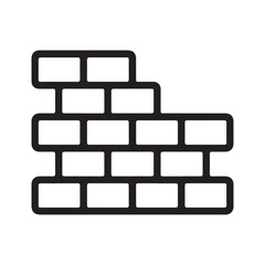 bricks laying outline icon Line Art. Element of construction icon for mobile concept and web apps. with white background