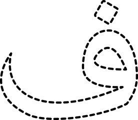 Black Dotted Line Hijaiyah Alphabet illustratiob with png transparent