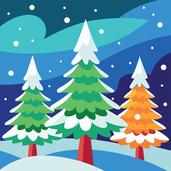 Naklejka premium Cute Cartoon Snowman with Red and Orange Hat and Scarf