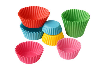 Multicolor Cupcake Paper Liners Isolated on a Transparent Background