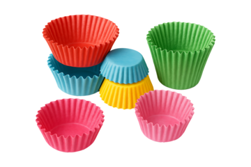 Multicolor Cupcake Paper Liners Isolated on a Transparent Background