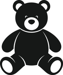 Fototapeta premium Cute Teddy Bear Silhouette Vector in Sitting Pose for Children’s Design, Toy Icon, Logo, Nursery Art, and Graphic Use