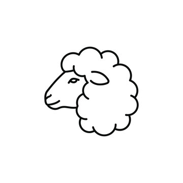 cartoon sheep head outline
