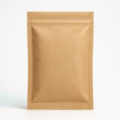 Pouch Package Isolated: A minimalist, studio-style shot of a brown paper pouch package against a clean backdrop. The eco-friendly design suggests sustainability and versatile product storage.