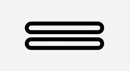 Equal sign isolated on white background, a symbol of balance and comparison