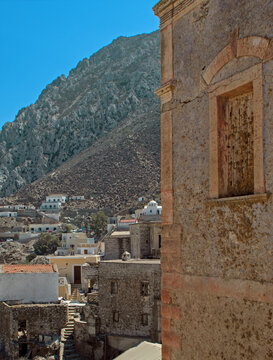 Stone architecture in Olympos Village, Karpathos, Greece 